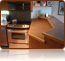 Kitchen remodel after new tile countertop installation.