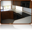 Kitchen remodel before new tile backsplash installation.