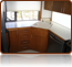 Kitchen remodel before new sink installation.